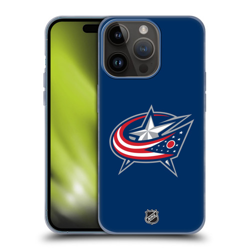 NHL Columbus Blue Jackets Plain Soft Gel Case for Apple iPhone 15 Pro