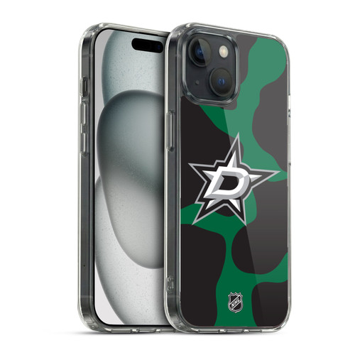 NHL Dallas Stars Cow Pattern Soft Gel Case for Apple iPhone 15