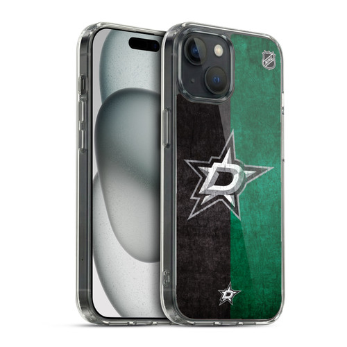 NHL Dallas Stars Half Distressed Soft Gel Case for Apple iPhone 15