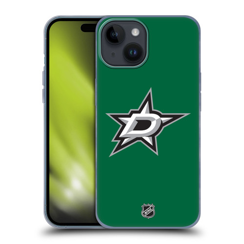 NHL Dallas Stars Plain Soft Gel Case for Apple iPhone 15
