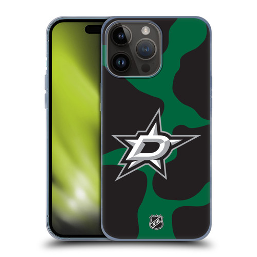 NHL Dallas Stars Cow Pattern Soft Gel Case for Apple iPhone 15 Pro Max