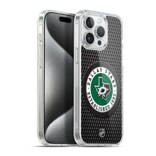 NHL Dallas Stars Puck Texture Soft Gel Case for Apple iPhone 15 Pro Max