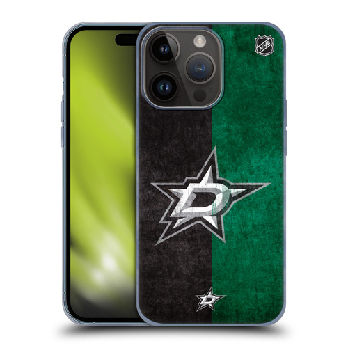 NHL Dallas Stars Half Distressed Soft Gel Case for Apple iPhone 15 Pro