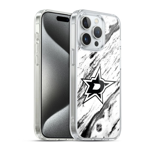 NHL Dallas Stars Marble Soft Gel Case for Apple iPhone 15 Pro