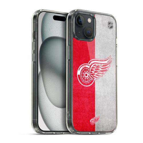 NHL Detroit Red Wings Half Distressed Soft Gel Case for Apple iPhone 15 Plus & MagSafe