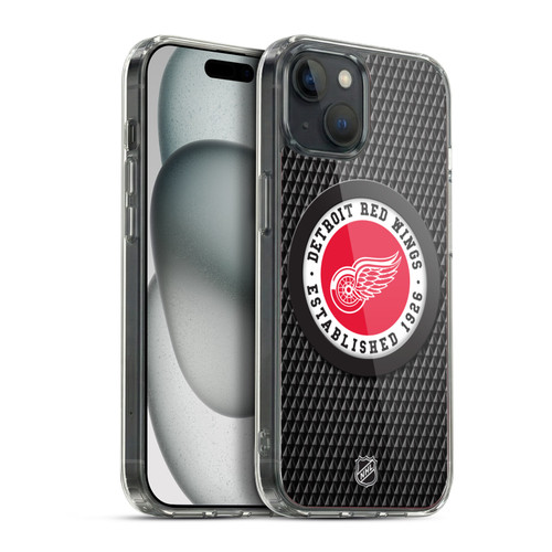 NHL Detroit Red Wings Puck Texture Soft Gel Case for Apple iPhone 15 Plus & MagSafe