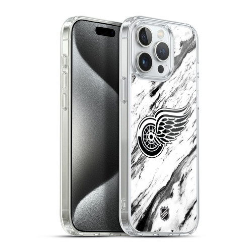 NHL Detroit Red Wings Marble Soft Gel Case for Apple iPhone 15 Pro Max & MagSafe