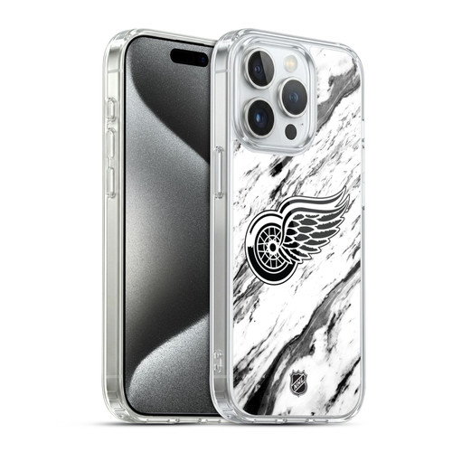 NHL Detroit Red Wings Marble Soft Gel Case for Apple iPhone 15 Pro & MagSafe