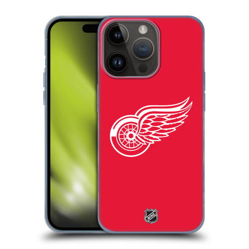 NHL Detroit Red Wings Plain Soft Gel Case for Apple iPhone 15 Pro