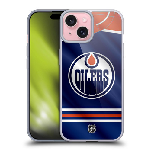 NHL Edmonton Oilers Jersey Soft Gel Case for Apple iPhone 15