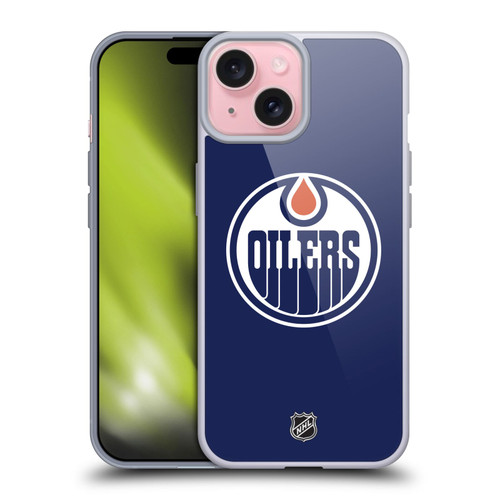 NHL Edmonton Oilers Plain Soft Gel Case for Apple iPhone 15