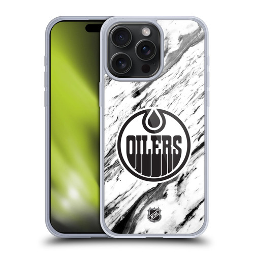 NHL Edmonton Oilers Marble Soft Gel Case for Apple iPhone 15 Pro Max