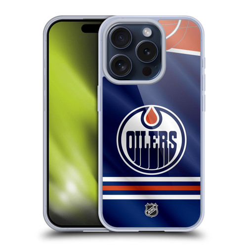 NHL Edmonton Oilers Jersey Soft Gel Case for Apple iPhone 15 Pro