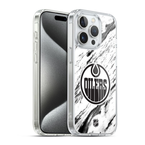 NHL Edmonton Oilers Marble Soft Gel Case for Apple iPhone 15 Pro & MagSafe
