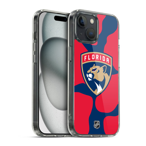 NHL Florida Panthers Cow Pattern Soft Gel Case for Apple iPhone 15