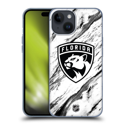 NHL Florida Panthers Marble Soft Gel Case for Apple iPhone 15