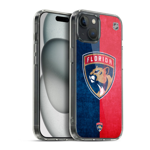 NHL Florida Panthers Half Distressed Soft Gel Case for Apple iPhone 15 Plus
