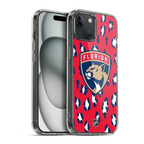 NHL Florida Panthers Leopard Pattern Soft Gel Case for Apple iPhone 15 Plus
