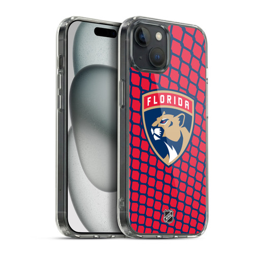 NHL Florida Panthers Net Pattern Soft Gel Case for Apple iPhone 15 Plus