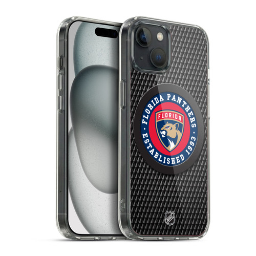 NHL Florida Panthers Puck Texture Soft Gel Case for Apple iPhone 15 Plus