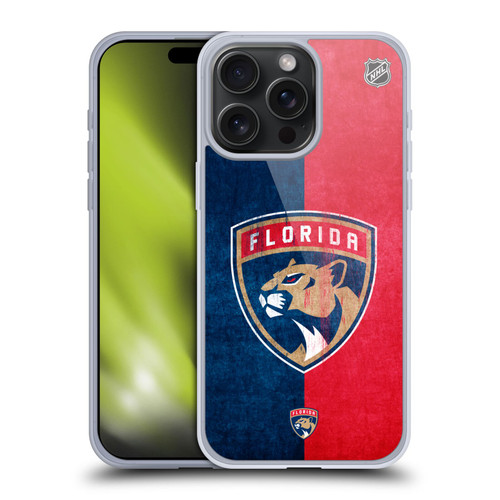 NHL Florida Panthers Half Distressed Soft Gel Case for Apple iPhone 15 Pro Max