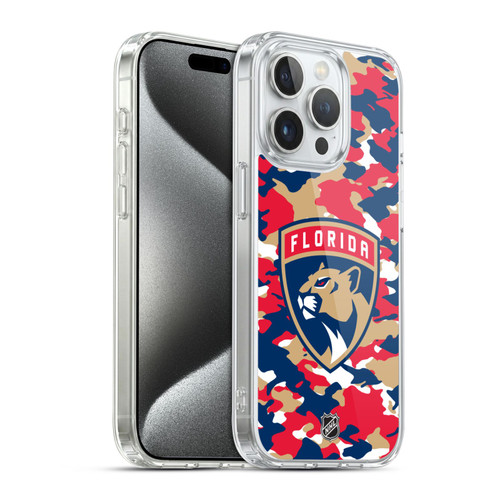 NHL Florida Panthers Camouflage Soft Gel Case for Apple iPhone 15 Pro