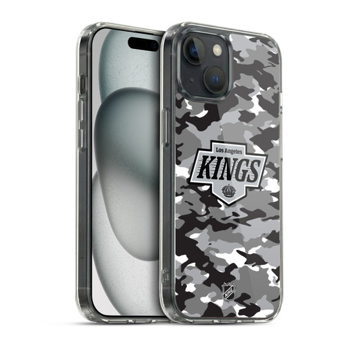 NHL Los Angeles Kings Camouflage Soft Gel Case for Apple iPhone 15
