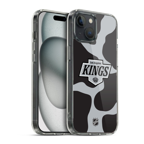 NHL Los Angeles Kings Cow Pattern Soft Gel Case for Apple iPhone 15