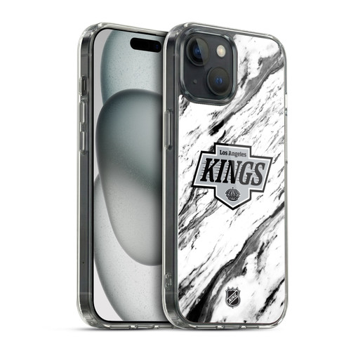 NHL Los Angeles Kings Marble Soft Gel Case for Apple iPhone 15