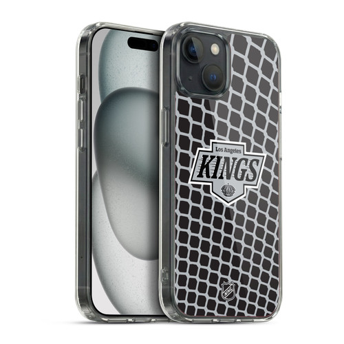 NHL Los Angeles Kings Net Pattern Soft Gel Case for Apple iPhone 15 Plus