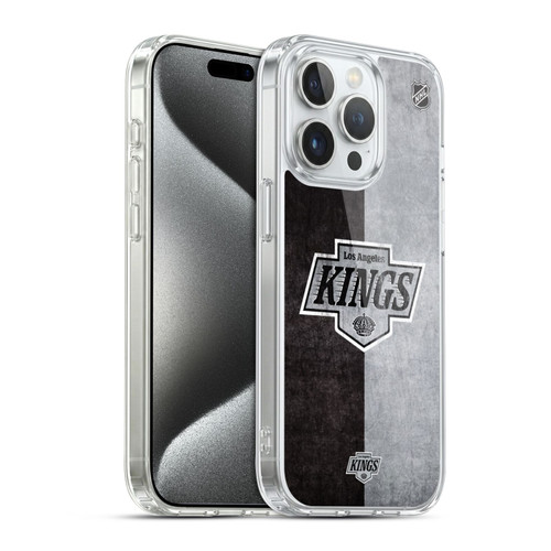 NHL Los Angeles Kings Half Distressed Soft Gel Case for Apple iPhone 15 Pro