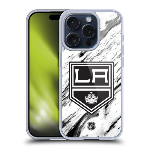 NHL Los Angeles Kings Marble Soft Gel Case for Apple iPhone 15 Pro