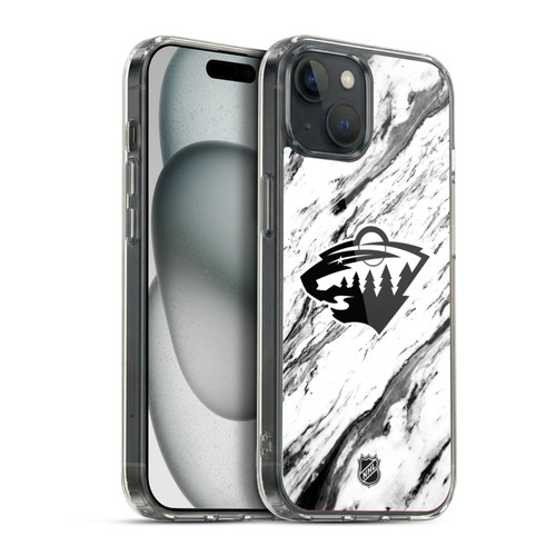 NHL Minnesota Wild Marble Soft Gel Case for Apple iPhone 15 Plus