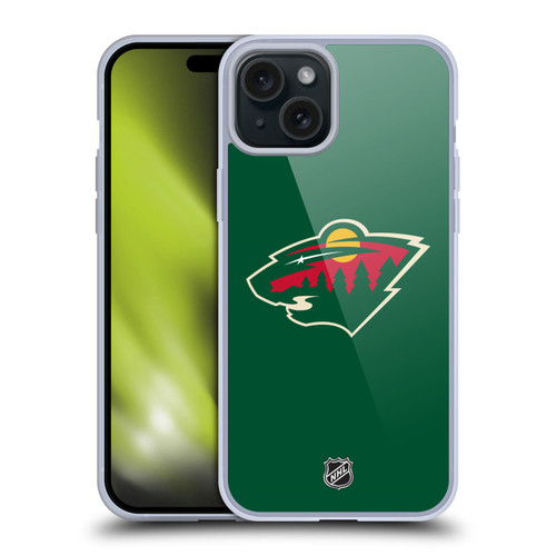 NHL Minnesota Wild Plain Soft Gel Case for Apple iPhone 15 Plus