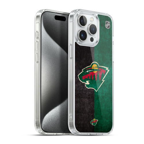 NHL Minnesota Wild Half Distressed Soft Gel Case for Apple iPhone 15 Pro Max