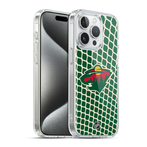 NHL Minnesota Wild Net Pattern Soft Gel Case for Apple iPhone 15 Pro