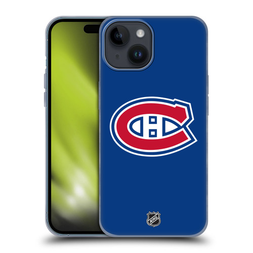 NHL Montreal Canadiens Plain Soft Gel Case for Apple iPhone 15