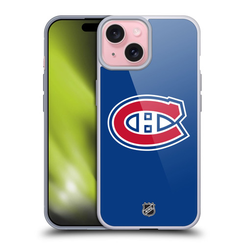 NHL Montreal Canadiens Plain Soft Gel Case for Apple iPhone 15