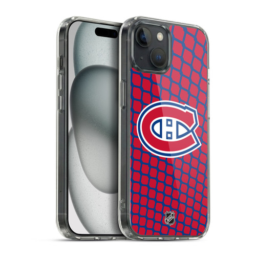 NHL Montreal Canadiens Net Pattern Soft Gel Case for Apple iPhone 15 Plus