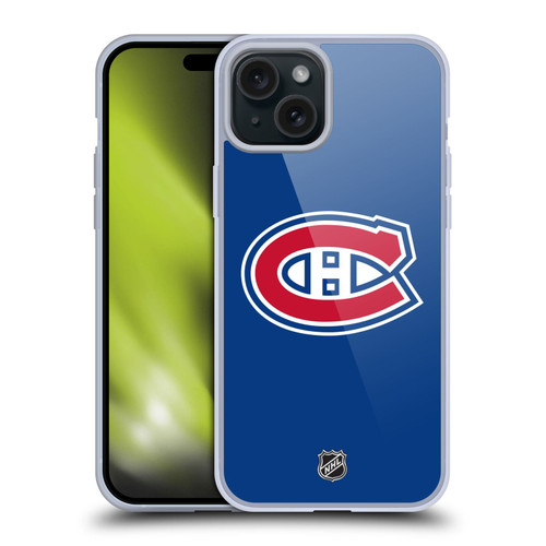 NHL Montreal Canadiens Plain Soft Gel Case for Apple iPhone 15 Plus