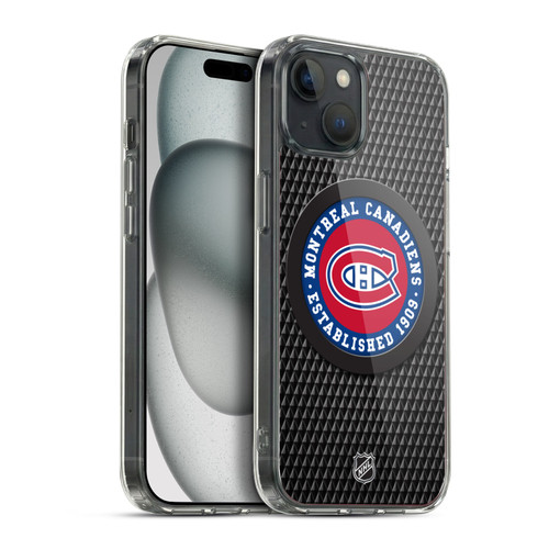 NHL Montreal Canadiens Puck Texture Soft Gel Case for Apple iPhone 15 Plus