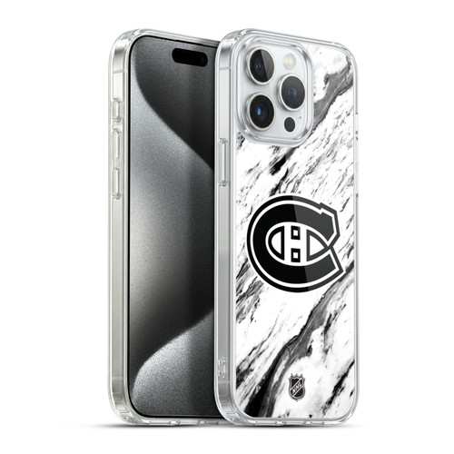 NHL Montreal Canadiens Marble Soft Gel Case for Apple iPhone 15 Pro Max