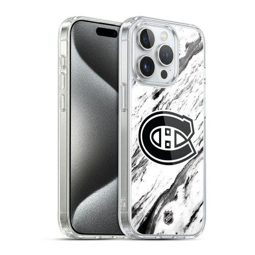 NHL Montreal Canadiens Marble Soft Gel Case for Apple iPhone 15 Pro