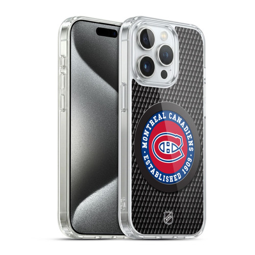 NHL Montreal Canadiens Puck Texture Soft Gel Case for Apple iPhone 15 Pro