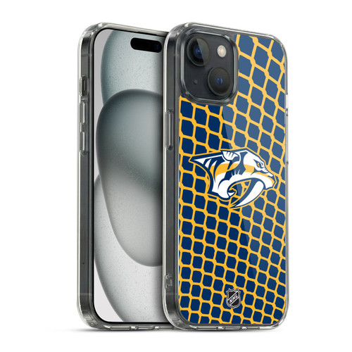 NHL Nashville Predators Net Pattern Soft Gel Case for Apple iPhone 15 & MagSafe