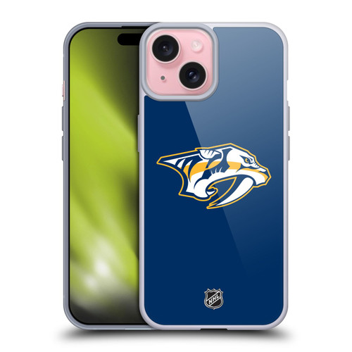 NHL Nashville Predators Plain Soft Gel Case for Apple iPhone 15