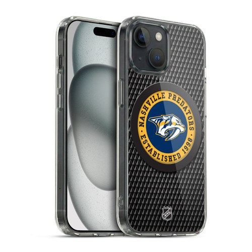 NHL Nashville Predators Puck Texture Soft Gel Case for Apple iPhone 15 & MagSafe