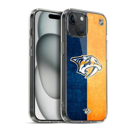 NHL Nashville Predators Half Distressed Soft Gel Case for Apple iPhone 15 Plus & MagSafe
