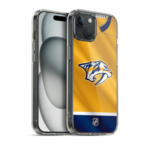 NHL Nashville Predators Jersey Soft Gel Case for Apple iPhone 15 Plus & MagSafe