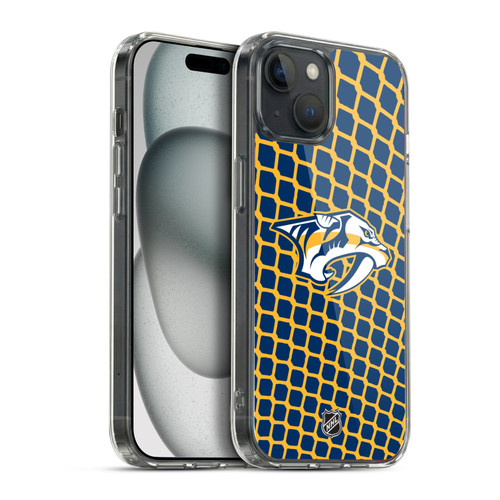 NHL Nashville Predators Net Pattern Soft Gel Case for Apple iPhone 15 Plus & MagSafe